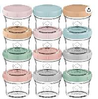 KeaBabies 12-Pack Glass Baby Food Containers- 4 oz