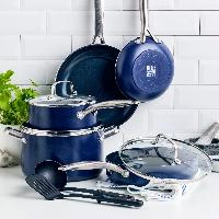 10-Piece Blue Diamond Cookware Set: Classic $37.59