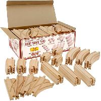 $17.28: 52-Piece Right Track Toys Wooden Train Tra