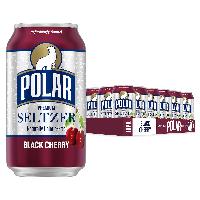 Polar Seltzer Water Black Cherry or plain, 12 fl o